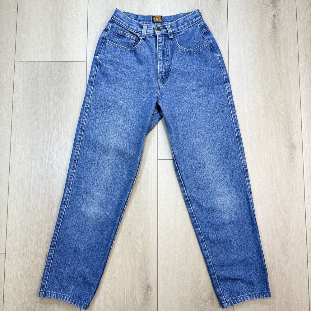 Y2K Calvin Klein Girls Denim Jeans Size 5/6 USA Made High Rise Blue Straight